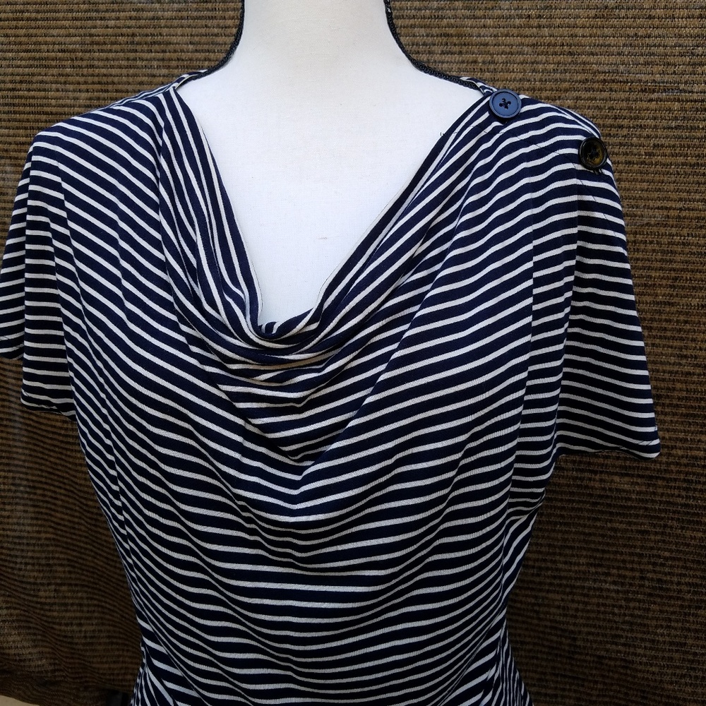 💓SOLD💓Talbots Nautical Button Sleeve Cowl Top - Picture 12 of 16